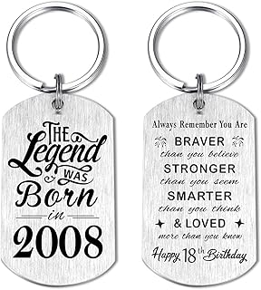 Yobent Birthday Gifts for Men Women Him, Happy Birthday Personalized Keychain, Men Gifts for Bday Unique
