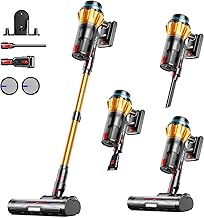 Cordless Vacuum Cleaner, 650W 55Kpa 70 Mins Cordless Stick Vacuum, Self-Standing Wireless Vacuum with Touch Screen, Anti-Tangle Vacuum Cordless, Rechargeable Vacuum Cleaners for Home/Pet Hair/Carpet