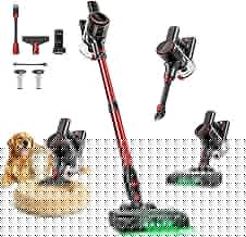 Cordless Vacuum Cleaner, 45KPA Stick Vacuum, 45Mins Runtime, 8-in-1 Anti-Tangle Vacuum Cleaners for Home with LED Display, Rechargeable Lightweight Vacuum for Pet Hair/Carpet/Floor