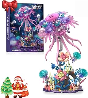 Enchanted Jellyfish Building Kit with Halloween & Christmas Festive Vibes, 526 Pcs Underwater Creature Building Blocks Set