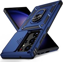 for Samsung Galaxy S23 Ultra Case with Camera Lens Cover,10 FT Military Grade Drop Protection, Magnetic Ring Holder Kickstand Protective Phone Case for Samsung Galaxy S23 Ultra, Navy Blue