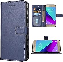 Compatible with Samsung Galaxy Grand Prime J2 Prime Wallet Case Wrist Strap Lanyard Leather Flip Cover Card Holder Stand Cell Accessories Phone Cases for Glaxay 2 2J Plus Blue