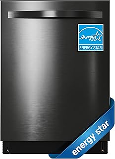 24" Built-in Dishwasher, Stainless Steel Dishwasher Machine with Adjustable Racks, 14–16 Place Settings Large Capacity Dish Washer, 8 Wash Programs, Energy Star Certified, Black