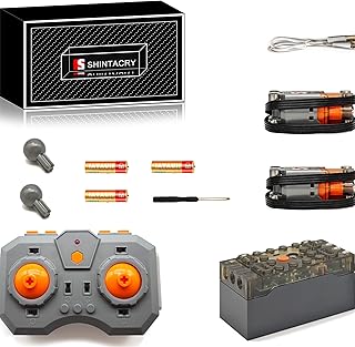 11-in-1 Power Functions High Speed L Motor, Variable Speed Remote Control, Rechargeable Lithium Battery Box Kit Compatible with Universal Technic Bricks Accessories, Adult, Programmable, MOC
