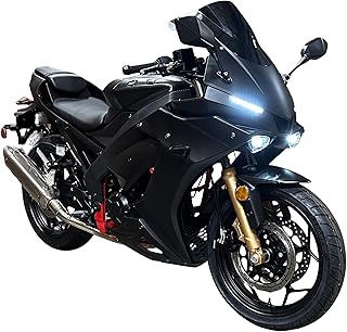 X22RR 250cc EFI Fuel-Injected 6-Speed Motorcycle, Street & Highway Use Fuel Efficient Sport Bike, 300cc, Racing Street Design with Digital Dash Red Frame Gold Shocks