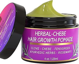 Chebe Hair Growth Grease - Herbal Pomade with Clove, Fenugreek, Rosemary, Moringa & Ayurvedics Herbs for Hair Loss, Edges & Thinning Hair 4oz