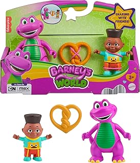 Barney’s World Preschool Toy Barney’s Friend David & Barney 3-Piece Figure Set for Pretend Play Kids Ages 3+ Years