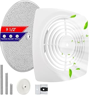 97011919 Bathroom Exhaust Fan Cover Replacement, S97011919 Kitchen Exhaust Fan Cover, 11-1/2" x 11-1/2" Wall Ventilation Fan Grille with S99010042 Filter – Fits 503-B, 503-C, 505-B, 507-C, 509-C
