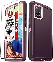 LeYi Compatible for Samsung Galaxy A71-5G Phone Case:【NOT FIT A71 4G】with Tempered Glass Screen Protector, Heavy Duty Rugged Cover, Military Grade Shockproof Phone Android Funda para A 71, WineRedPink