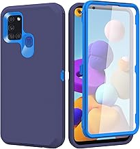 for Galaxy A21s Case US Version, Full Body A21s Phone Case with Built in Screen Protector Three Layer Hybrid Heavy Duty Protection Cover for Samsung Galaxy A21s (Navy)