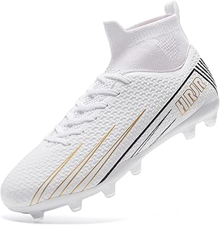 Men's Soccer Cleats Football Cleats for Unisex-Adult High-Top Spikes Shoes for Youth Lightweight Professional Training Turf Outdoor Athletic Sneaker Big Boys