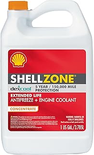 ShellZone Dex-Cool Extended Life ELC Antifreeze + Coolant, Concentrate (1 Gallon, Single Pack)