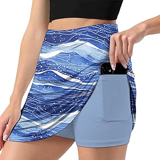 Women Classic Mini Skorts Casual High Waist Skirts with Inner Shorts Pockets for Tennis Golf Workout Pickleball