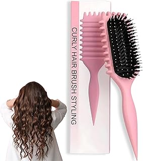 Curling Brush for Curly Hair – Detangling & Defining Brush for Coily, Anti-Frizz Styling Tool for Volume, – Ideal for Natural Hair Women & Kids