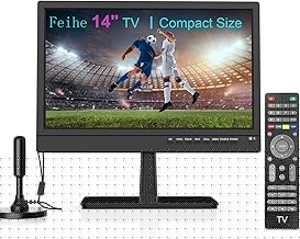 Feihe 14 Inch Small TV - HD LCD Flat Screen Kitchen TV with Digital Tuner, HDMI/USB/VGA, Built-in Stand and Remote Control, Suitable for RV, Camping, and Offices(No Smart TV)