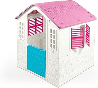 DOLU Pink Cottage Playhouse with Working Door, Post Box and Pet Gate, Indoor/Outdoor Toy House Set for Kids and Toddlers Age 2+ Years