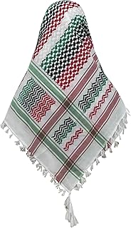 Pastoralist Palestine Scarf 49x49in Polyester Keffiyeh with Tassel Colorful Arab Scarf Ethnic Printed Palestine Keffiyeh for Daily Wearing, Palestinian Keffiyeh