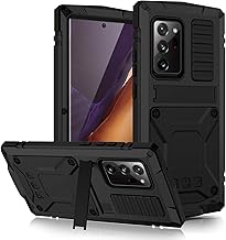 Compatible for Samsung Galaxy Note 20 Case, Aluminum Metal Gorilla Glass Waterproof Shockproof Military Heavy Duty Sturdy Protector Cover Hard Case