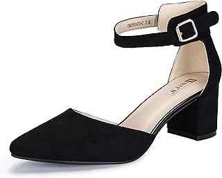 Women's IN2 Pedazo Dress Shoes Low Block Heels Comfortable Chunky Closed Toe Ankle Strap Wedding Pumps