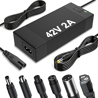 36V Lithium Battery Charger, 42V 2A Charger for Electric Scooter Hoverboard Ebike, Compatible with Gotrax,Jetson,Ninebot,Volpam,Segway, Razor,Sisigad,Hover 1 (for 36V Lithium Batteries only)