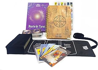 Witchy Cauldron Tarot Learning Kit in Spanish – Cartas de Tarot para Principiantes – Includes Spanish Deck, Journal, Wrap, Stickers – Ideal for Beginners and Enthusiasts (Negro)