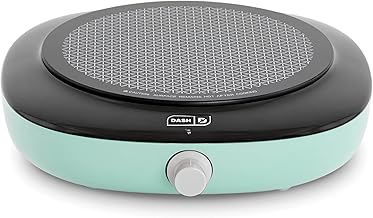 Dash Pyroceram Glass Burner - Designed for Multi-Function Cooking - Lightweight Device with Durable Pyroceram Glass - Quick Infrared Heating System & Five-Temperature Settings - Aqua