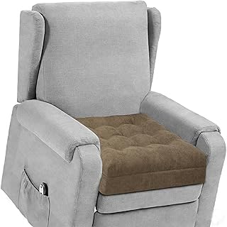 Recliner Cushion for Elderly - Patented Dual Seat Cushion for Sagging Recliner Replacement Booster Cushion for Easy Get Up from Chair, Sofa & Couch, Relieves Long-Sitting Pain 20x20x5 Brown