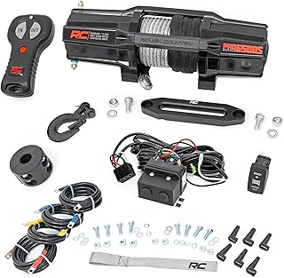 Rough Country 6,500 LB UTV/ATV Winch - ProSeries 2.7HP Electric Winch with 50 Ft Synthetic Rope, Wireless Remote, Waterproof 12V Off-Road Recovery System