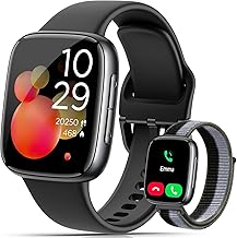 Quican Smart Watch for Women Men (2 Bands), 1.85" AMOLED Smartwatch for iPhone & Android Phones, Heart Rate/ SpO2/ Sleep Monitor, 3ATM Waterproof, Calls & Messages, 120+ Sports Modes Fitness Tracker