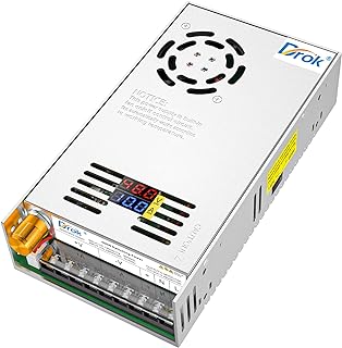 DROK 48V Power Supply, AC 110V/220V to DC 0-48V 10A 480W Buck Converter Dual Display, Variable Adjustable Transformer Regulated 5V 12V 24V 30V 36V 48V Volt Switching Voltage Adaptor 10A Amp Charger