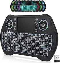 BL Mini Keyboard Wireless with Touchpad and Mouse Combo, Backlit Handheld Keyboard Remote for Android TV Box Smart TV PC HTPC Laptop Tablet Projector PS3 Raspberry Pi Windows Mac XBox, with USB Dongle