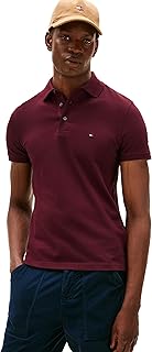 Men's Short Sleeve Polo Shirts in Slim Fit with Stretch and Organic Pique Cotton