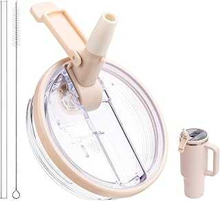 40 oz Flip Straw Lid Replacement for Stanley Cup, Leak Proof Lid for Stanley 40 oz Quencher H2.0 & ProTour Tumbler,Dust Proof (Rose Quartz)