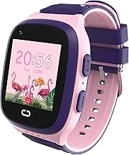 4G Kids Smart Watch for Girls Toys with GPS Tracker SIM Card Location Cell Phone SOS Calling Waterproof Voice Chat Touch Screen Alarm Clock for Ages 5-12 Kids Birthday Gifts (Pink)