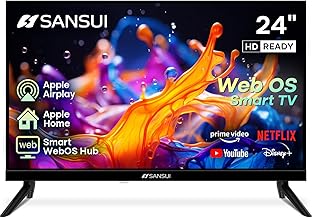 SANSUI 24 inch 768P DLED Smart WebOS TV | Small Television with chromecast Built in | WebOS hub Compatible with HomeKit | Support Airplay & WiFi Connection & Bluetooth 5.2&2 * 8w Speakers