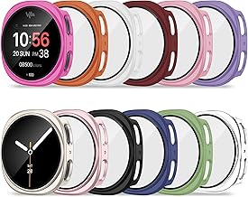 12 Pack Case for Samsung Galaxy Watch 8 40mm with Tempered Glass Screen Protector, Hard PC Scratch Resistant Protective Cover Compatible with Galaxy Watch 8 40mm