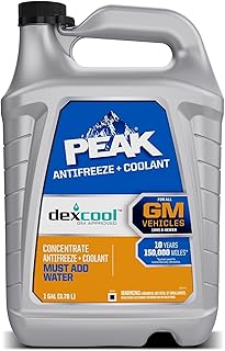 PEAK DEX-Cool® Antifreeze + Coolant, Premium Engine Coolant with Antifreeze, Car Antifreeze Coolant Mixture for GM Vehicles, 1 Gallon