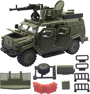 Military Vehicle Building Toy, Armored Vehicle Building Block Toy, Army Battle Brick, Military Car Model Toys for Age 6 7 8 9 10 11 12+, Accessories Compatible with Major Mini Figure (Green)