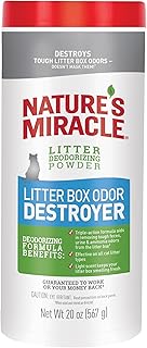 Nature's Miracle Litter Box Deodorizer, 20 Ounces, Litter Deodorizing Powder, Cat Odor Control Formula