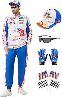 Race Car Driver Men Costume,9Pcs Racing Jacket Outfits