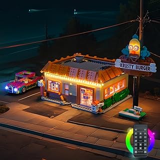 LED Lighting Compatible with Lego The Simpsons Krusty Burger 10352，Upgraded Light Kit Compatible with Lego Icons 10352, NOT Included The Model Set JUST Lights - RC Version