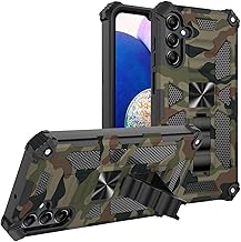 for Samsung Galaxy A17 5G Case, Camouflage Design Phone Case with Built-in Kickstand Heavy Duty Shockproof Military Grade Camo Protective Cover for Samsung Galaxy A17 5G, Army Green
