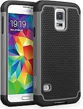 Galaxy S5 Case, [Shockproof] Hybrid Rubber Dual Layer Armor Defender Protective Case Cover for Samsung Galaxy S5 S V I9600 [Gray/Black]