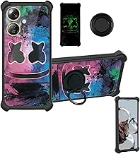 Case Compatible for HTC Wildfire E5 Phone Case Cover [with 1* Tempered Glass Screen Protector][Hard PC + Soft Silicone][Ring Support] [Luminous Effect] YGH-BQ