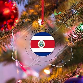Costa Rica National Flag Novelty Acrylic Christmas Ornaments Gift City Souvenir Gift Christmas Tree Ornament Costa Rica Xmas Tree Decorations New Home to Friend