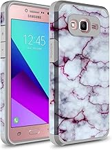 Galaxy On5 Case, Rosebono Hybrid Dual Layer Shockproof Hard Cover Graphic Fashion Cute Colorful Silicone Skin Case for Samsung Galaxy On5 / SM-G550 - Pluple Marble