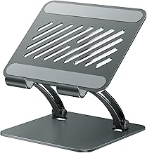 tounee Tablet Holder Stand, Dual Rod Adjustable Aluminum Desktop Stand, Compatible with 4.7-16.9" iPads, Surface Tablets, Portable Monitors, Kindle & More (Gray)