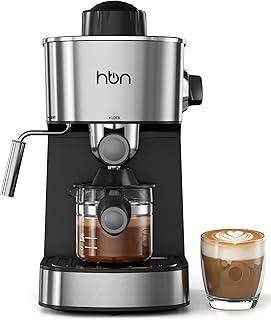 Espresso Machine, 3.5Bar Cappuccino & Latte Maker, 2-4 Cup Stainless Steel Coffee Machine with Milk Frother, 800W Espresso Machine Maker with Steamer, Compact Coffee Maker for Home and Office