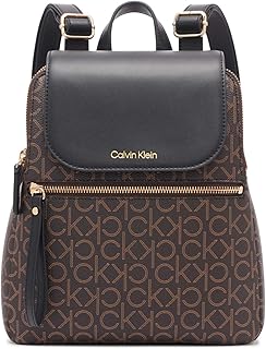 Reyna Signature Key Item Flap Backpack, Brown/Khaki/Black, One Size