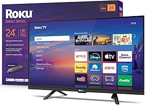 Roku Smart TV 2026 – 24-Inch Select Series, 720p HD TV – Roku TV with Voice Remote – Flat Screen LED Television with Wi-Fi for Streaming Live Local News, Sports, & Movies – Bluetooth Headphone Mode